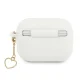Guess Silicone Charm Heart Collection dėklas AirPods Pro baltas