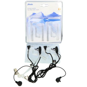 Racijų ausinės Alecto FRH-10 DUO, 2 vnt., 2.5 mm jungtis, juoda