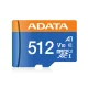ADATA Premier 512GB microSDXC atminties kortelė UHS-I Class 10 V10 A1 su SD adapteriu