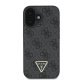 „Guess“ dėklas „iPhone 16“ „Leather Metal Logo Strass Crossbody“, juodas