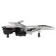 RC dronas lėktuvas Syma P01 2.4 GHz su LED apšvietimu ir triukais, sidabrinis