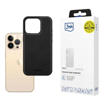 Dėklas „3mk Hardy Silky Leather MagCase“, skirtas „iPhone 13 Pro“, juodas