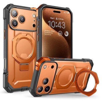 Supcase UB Grip Mag MagSafe dėklas iPhone 17 Pro Max, oranžinis-pilkas