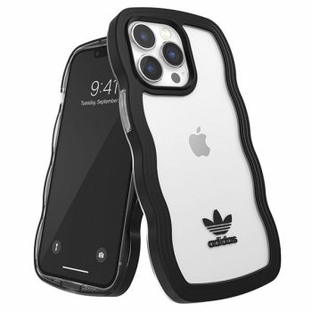 Adidas OR Wavy dėklas iPhone 13 / 13 Pro, juodas/skaidrus