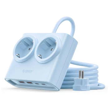 Orico PDC25 25W 6in1 Power Strip 2x AC + 2x USB-A + 2x USB-C - Blue