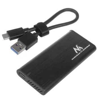 Maclean MCE443 M.2 NVMe/SATA SSD išorinis disko dėklas, USB 3.1, aliuminis