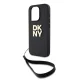 DKNY dėklas, skirtas iPhone 15 Pro su riešo dirželiu, juodas