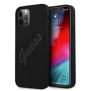Guess GUHCP12MLSVSBK iPhone 12/12 Pro 6,1\" black hardcase Script Vintage