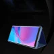 Atverčiamas dėklas Clear View telefonui Samsung Galaxy M53 5G su stovo funkcija, juodas