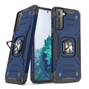 Wozinsky Ring Armor hibridinis dėklas telefonui Samsung Galaxy S22, mėlynas