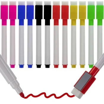 Maaleo Dry Erase Markers with Sponge and Magnet, 12 pcs, 6 Colors