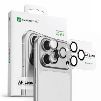 AmazingThing iPhone 17 Pro / 17 Pro Max Lens Glass with Silver Aluminum Frame