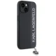 Karl Lagerfeld dėklas iPhone 15 / 14 / 13 Saffiano Rhinestones & Charm, juodas
