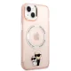 Karl Lagerfeld iPhone 14 Plus dėklas Iconic Karl & Choupette, rožinis