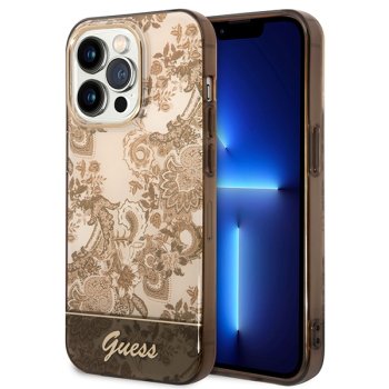 Guess Porcelain Collection Case for iPhone 14 Pro Max Ocher
