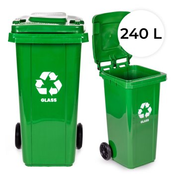 Multistore 240L šiukšlių dėžė stiklui, žalia