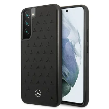 Mercedes Leather Stars Pattern Case for Samsung Galaxy S22+ - Black