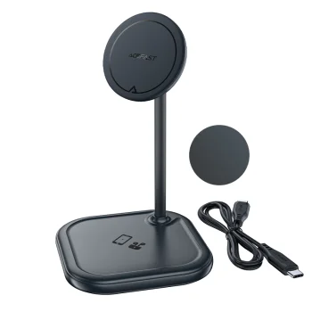 Acefast 15W Qi Wireless Charger Stand with MagSafe Gray