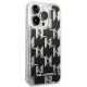 Karl Lagerfeld Liquid Glitter Monogram dėklas iPhone 14 Pro, juodas