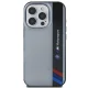 BMW Motosport IML Vertical Stripe dėklas iPhone 16 Pro Max, pilkas