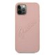 Guess iPhone 12 Pro Max Case Saffiano Vintage Script, Pink
