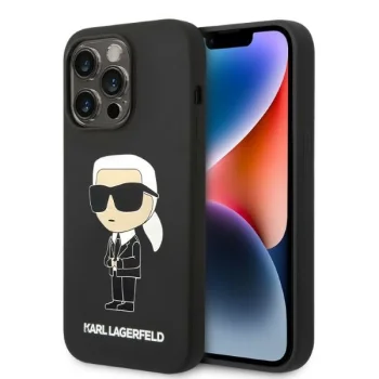 Apple iPhone 14 Pro Max 6.7" Karl Lagerfeld Silicone Ikonik Case Cover, Black