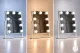 ModernHome makiažo veidrodis su LED apšvietimu 25x30 cm, 9 lemputės, 3 šviesos tonai