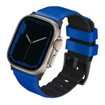 Uniq Linus Airosoft silikoninis dirželis Apple Watch 42/44/45/49mm, mėlynas