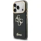 Guess IML 4G Script Metal dėklas skirtas iPhone 17 Pro Max / 18 Pro Max, juodas