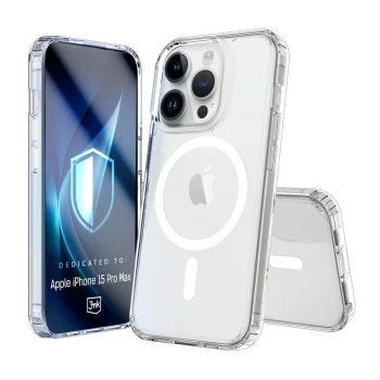 3mk Armor MagCase dėklas iPhone 15 Pro Max telefonui, skaidrus