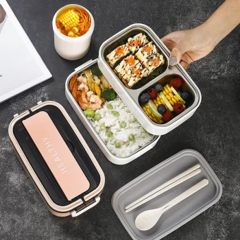 Lunchbox with Compartments and Cutlery, 1400 ml