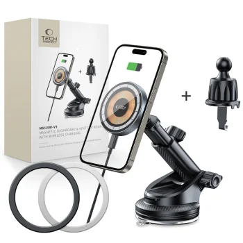 Automobilinis telefono laikiklis su MagSafe įkrovikliu Tech-Protect MM15W-V5, 15W