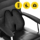 4Fizjo 1075 Orthopedic Back Support Pillow, Black