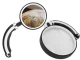 Folding Classic Magnifying Glass with 70mm Glass Lens and Pouch, Black/White