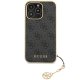 Guess iPhone 14 Pro dėklas 4G Charms Collection, pilkas