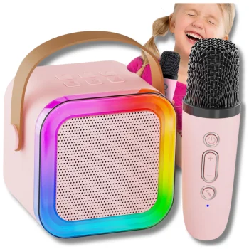 Belaidė „Bluetooth“ karaokė garso kolonėlė su mikrofonu ir RGB