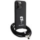 Karl Lagerfeld dėklas iPhone 15 Pro Max Crossbody Saffiano Monogram, juodas