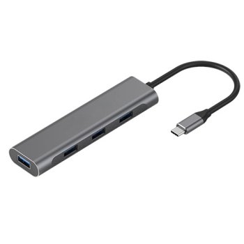 Extra Digital USB-C į 4x USB 3.0 šakotuvas, pilkas