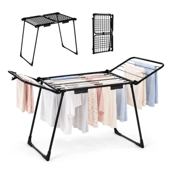 ModernHome pastatoma sulankstoma skalbinių džiovykla 20 m, juoda