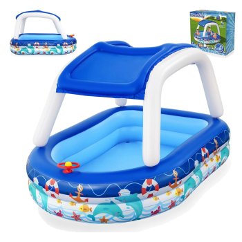 Pripučiamas vaikiškas baseinas su stogeliu Bestway 54370, 213 x 155 x 132 cm