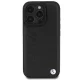 BMW iPhone 16 Pro dėklas Leather Hot Stamp MagSafe, juodas