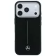 Dėklas Mercedes Leather Semi Wrap Iconic Line MagSafe skirtas iPhone 18 Pro / 17 Pro, juodas