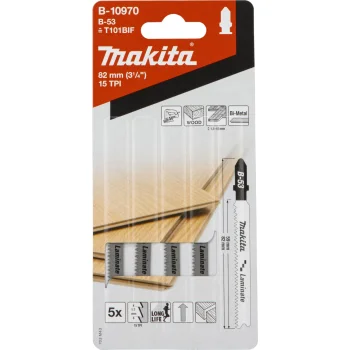 Siaurapjūklio pjūkleliai laminatui Makita B-53 B-10970, 5 vnt.