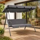 Trivietė sodo sūpynė MultiGarden 147463, pilka