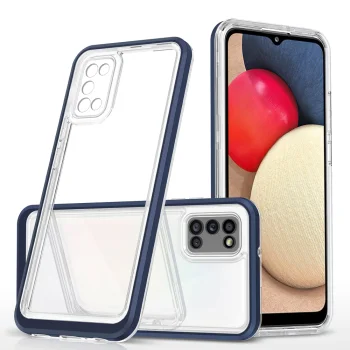 Dėklas Hybrid Armor Clear 3 in 1 telefonui Samsung Galaxy A03s, mėlynas