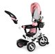 ECOTOYS 4-in-1 vaikiškas triratukas su stūmimo rankena JM-066-9L, rožinis