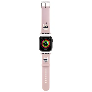 Karl Lagerfeld 3D Rubber Karl&Choupette dirželis Apple Watch 38/40/41mm, rožinis