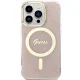 Guess dėklas iPhone 15 Pro telefonui IML 4G MagSafe, rožinis