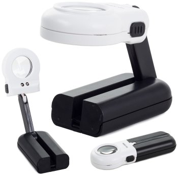 Handheld Reading Magnifier with 16x Magnification and LED Light