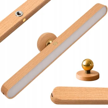 Magnetinis medinis LED sieninis naktinis šviestuvas su USB-C